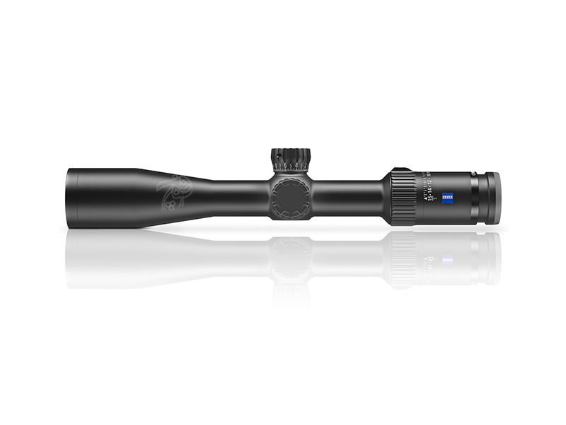 دوربین روی سلاح زایس کانکوئست 4 تا 16 در 44 V4 نسل دوم با رتیکل بالستیکی ZBi چراغدار و سیستم کلیک خور فوقانی و جانبی