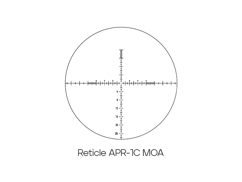 دوربین روی سلاح المنت هلیکس 6 تا 24 در 50 با رتیکل APR-1C واحد کلیک موآ و FFP