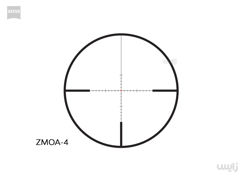 دوربین روی سلاح زایس کانکوئست V6 مدل 24×6-1.1 با رتیکل بالستیکی ZMOA و سیستم کلیک خور ASV