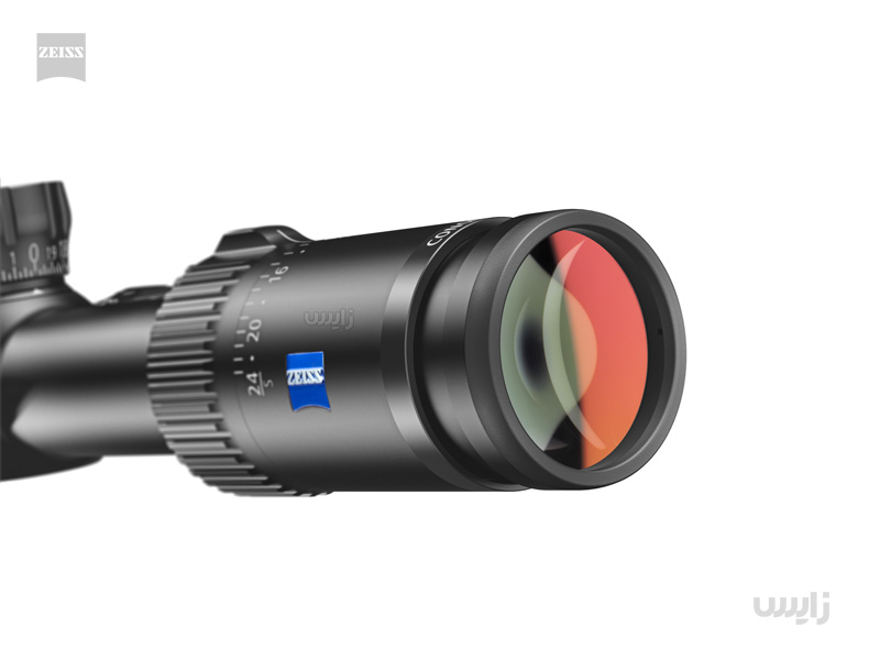 دوربین روی سلاح زایس کانکوئست 6 تا 24 در 50 V4 نسل دوم چراغدار با رتیکل بالستیکی ZMOAi-20 با سیستم کلیک خور فوقانی و جانبی
